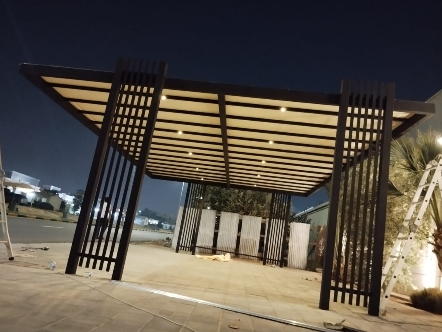 Lattice LED Pergola Carport installed in the UAE