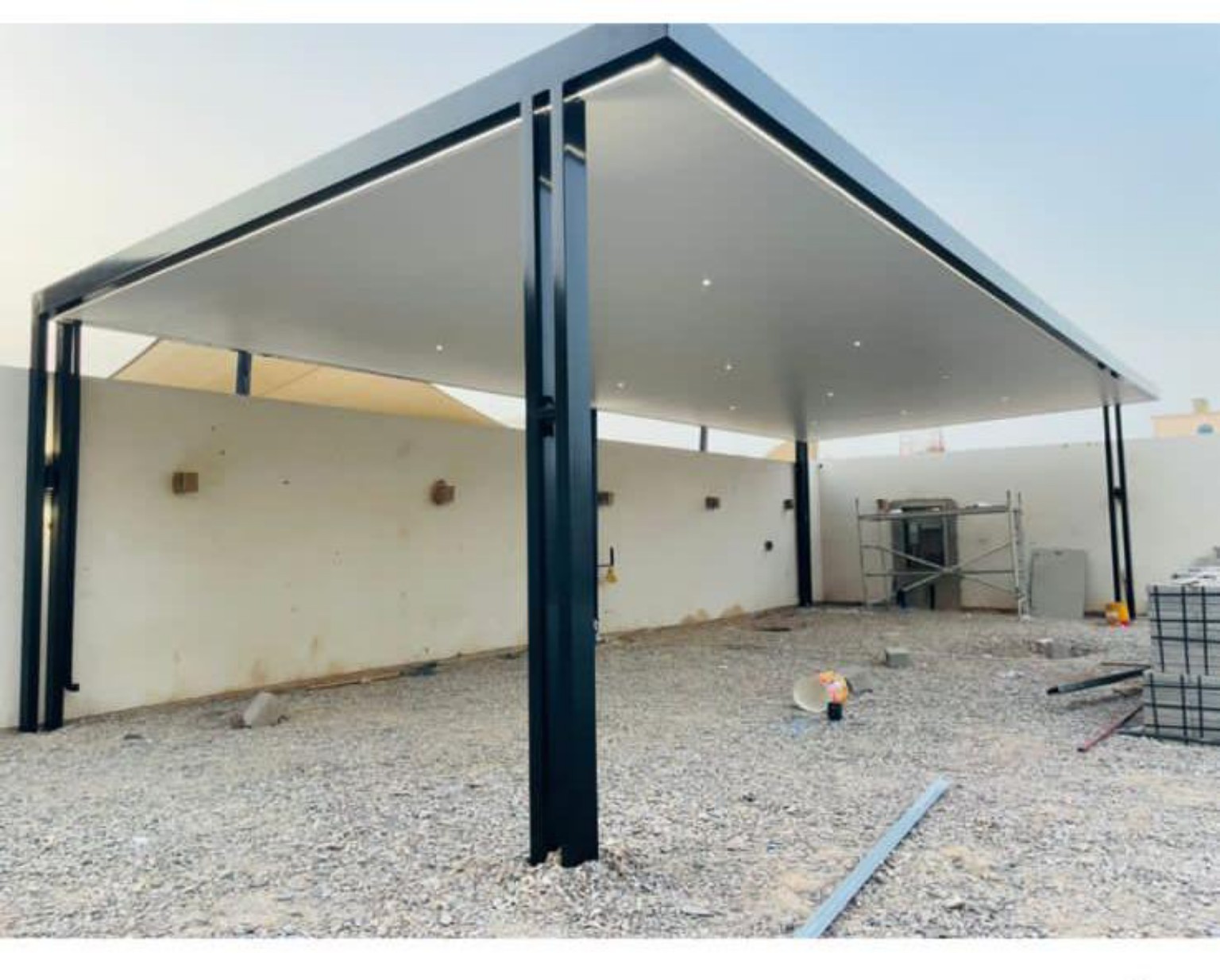 Minimal White Ceiling Carport installed in the UAE