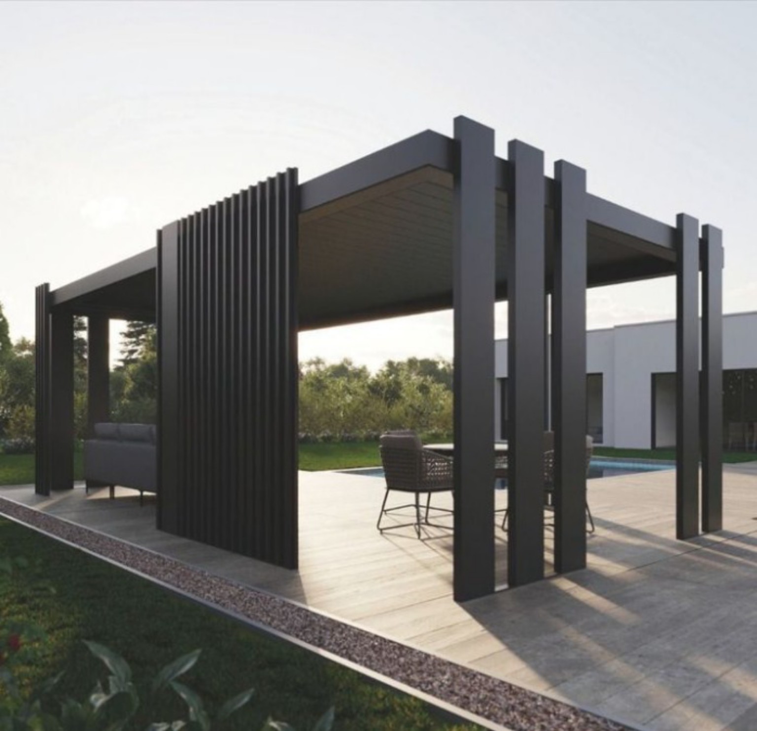 Modern Outdoor Pergola Pavilion installed in the UAE