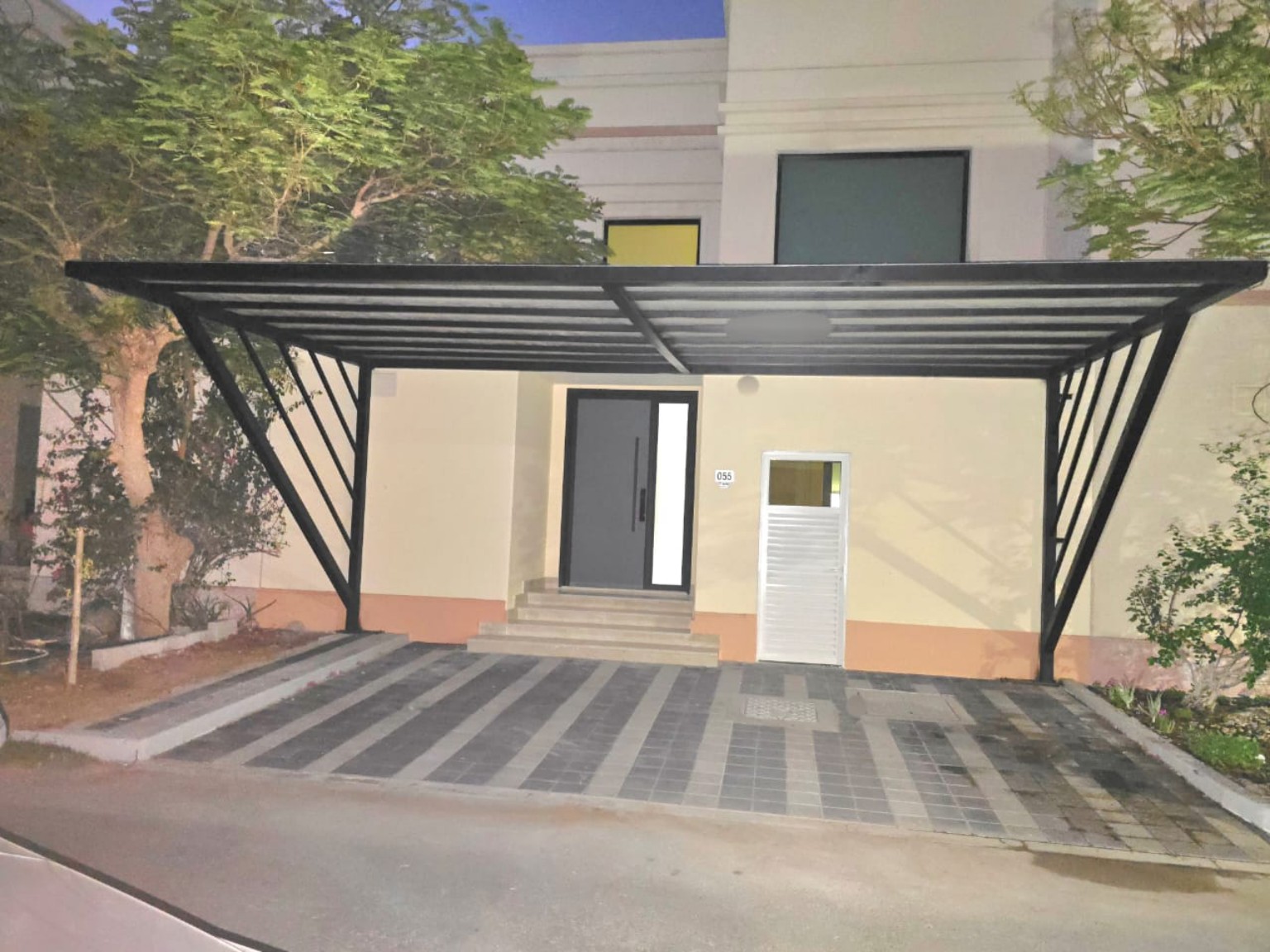 Custom Steel Pergola Carport Frame installed in the UAE